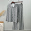 Conjunto de Pantalones de Rayas Sueltos Elegantes con Top de Manga Larga