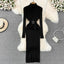 Turtleneck Wrap Knitted Dress