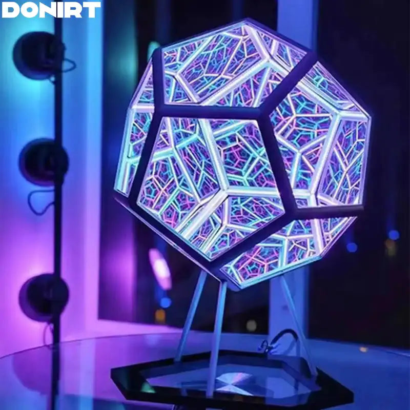 Luz Cubo 3D - Creativo Luz Nocturna Dodecaédrica para una Ambiencia Única
