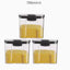 Bocal de rangement carré en plastique transparent pour cuisine