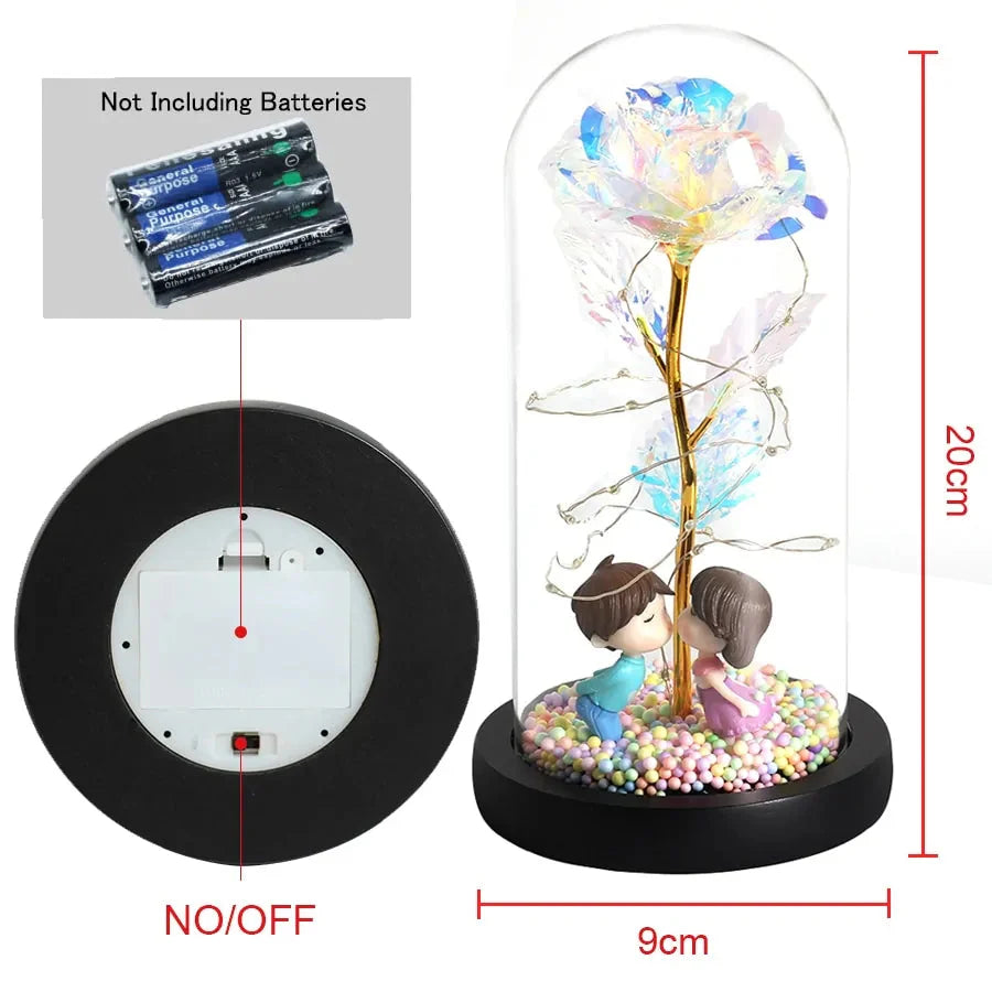 Enchanted Glass Rose Decoration for Home Decor