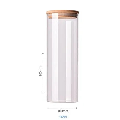 Contenants de stockage alimentaire en verre borosilicate recouverts de bambou
