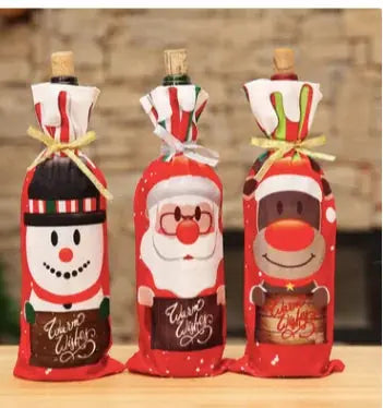 Fundas Festivas para Botellas de Vino para Alegría Navideña