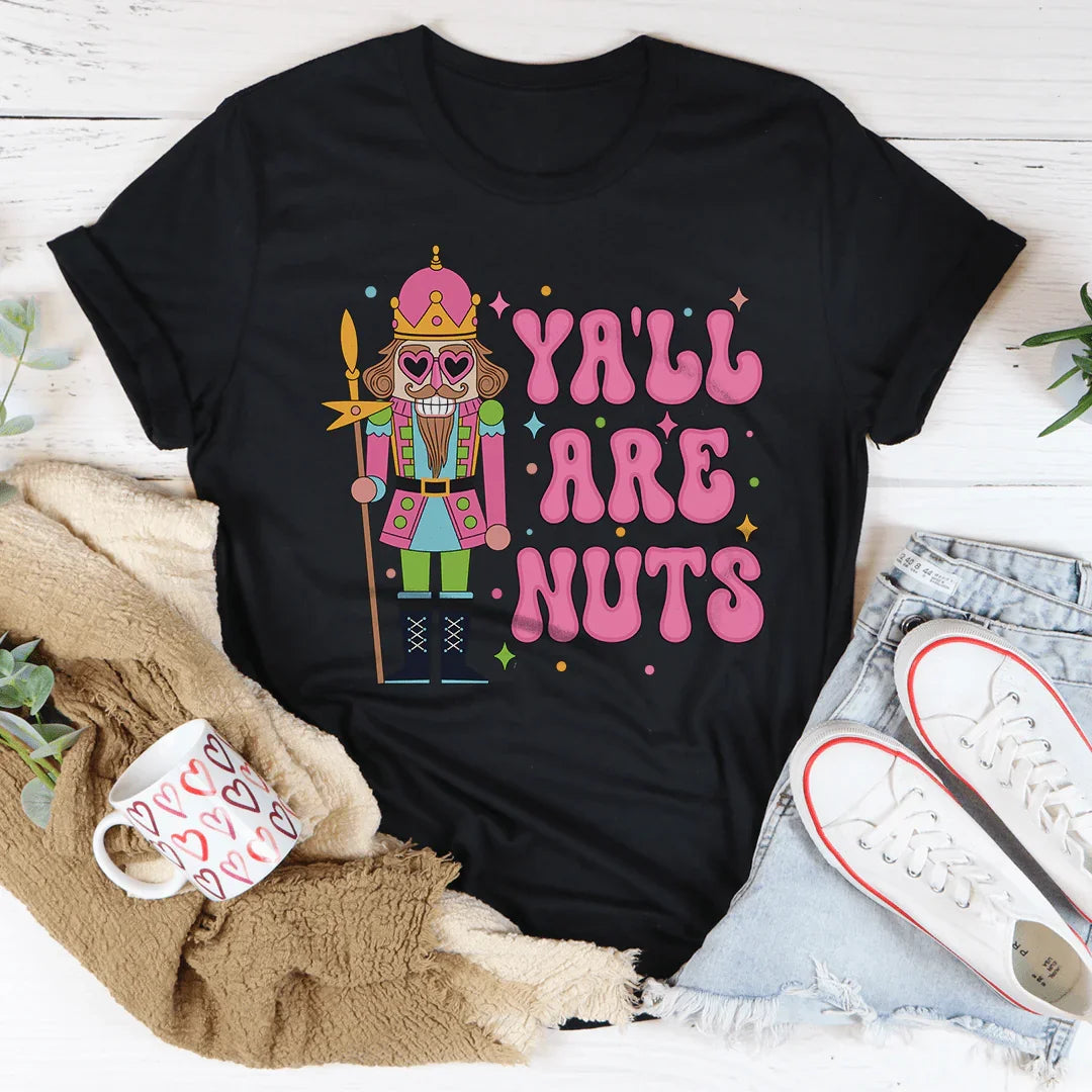Camiseta Rosa Ya'll Are Nuts
