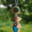 The Azure Spirit - Hand-Wrapped Wood Ring & Blue Feather Charm
