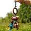 The Azure Spirit - Hand-Wrapped Wood Ring & Blue Feather Charm