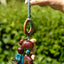 The Azure Spirit - Hand-Wrapped Wood Ring & Blue Feather Charm
