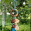 The Azure Spirit - Hand-Wrapped Wood Ring & Blue Feather Charm
