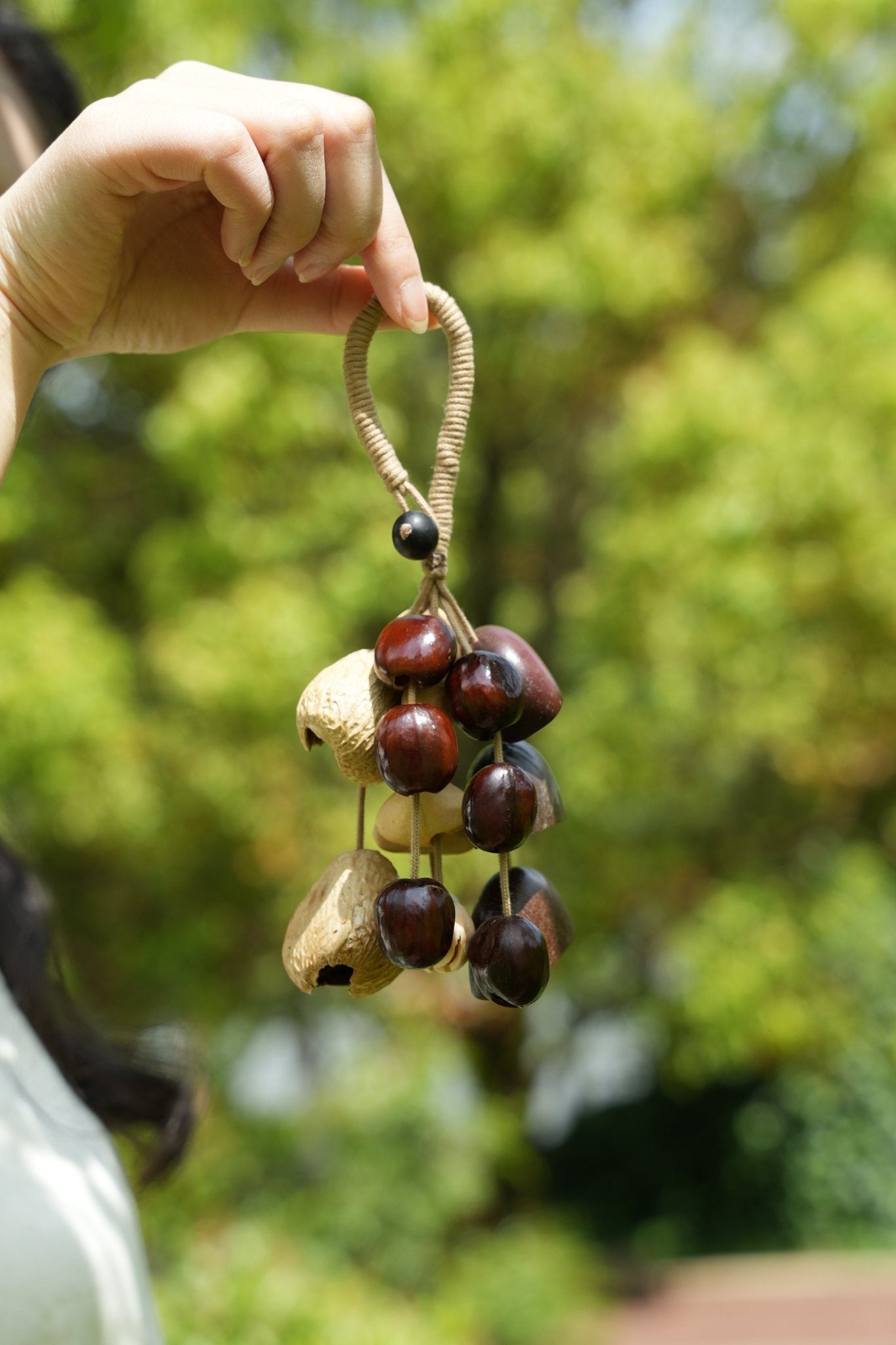 The Deep Woods Rattle - Dark Nut & Hollow Pod Cluster Charm