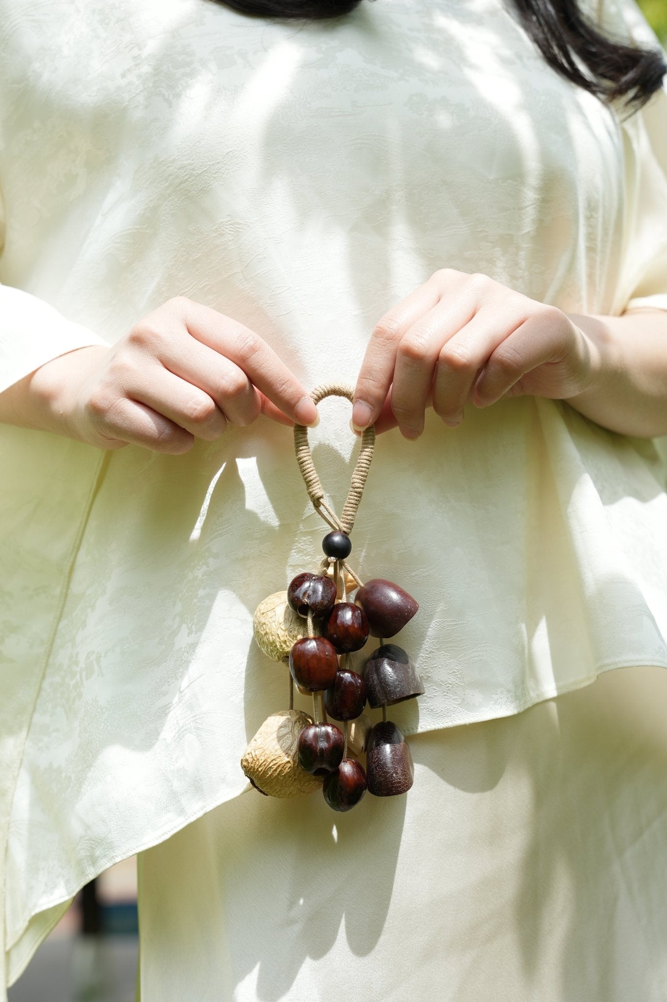 The Deep Woods Rattle - Dark Nut & Hollow Pod Cluster Charm