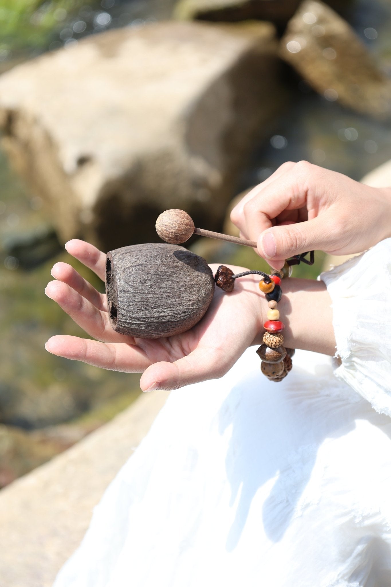 The Forest Woodblock - Handheld Natural Seed Percussion Instrument