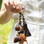 The Guardian Lion - Hand-Carved Wood Bag Charm with Tassel & Seed Bell