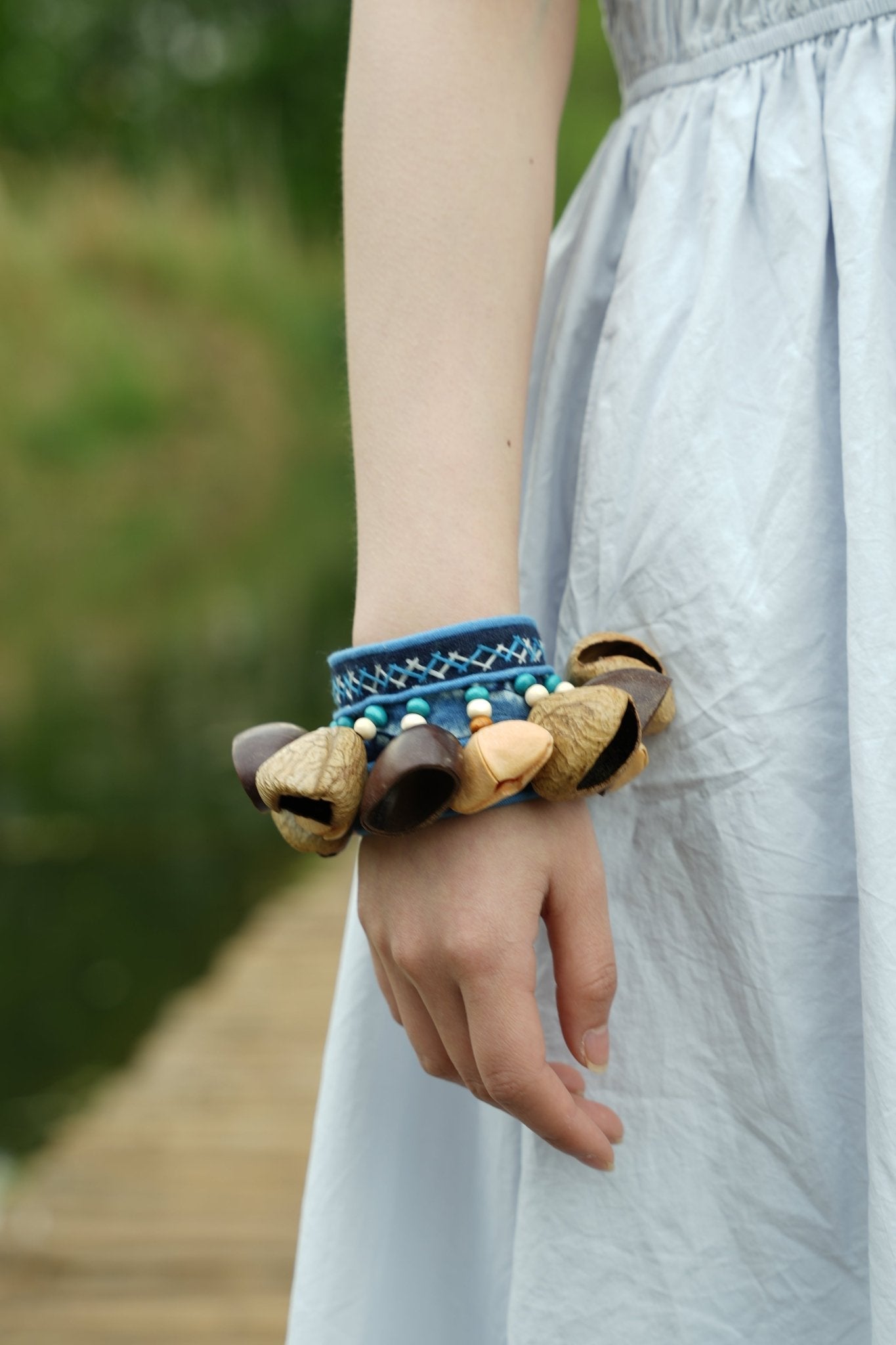 The Indigo Beat - Ethnic Embroidered Wrist Rattle