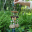 La récolte indigo - Carillon en rotin et tissu Shibori