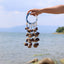 The Indigo Rain - Shibori Wrapped Ring & Cascading Shell Wind Chime