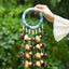 The Indigo Rain - Shibori Wrapped Ring & Cascading Shell Wind Chime