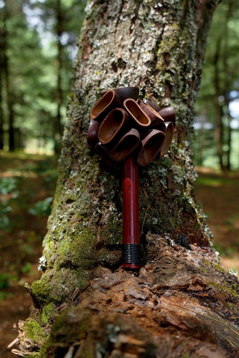 Handmade Juju Seed Pod Wooden Handle Shaker