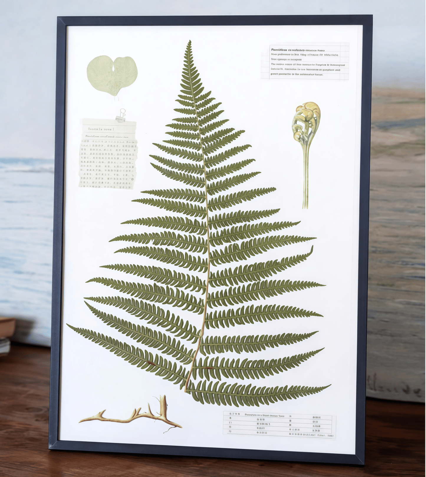 Le Grand Herbarium - Grande œuvre d'art en fougères et fleurs pressées réelles (Taille A3)