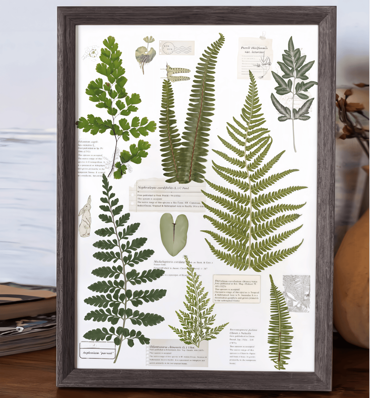 Le Grand Herbarium - Grande œuvre d'art en fougères et fleurs pressées réelles (Taille A3)