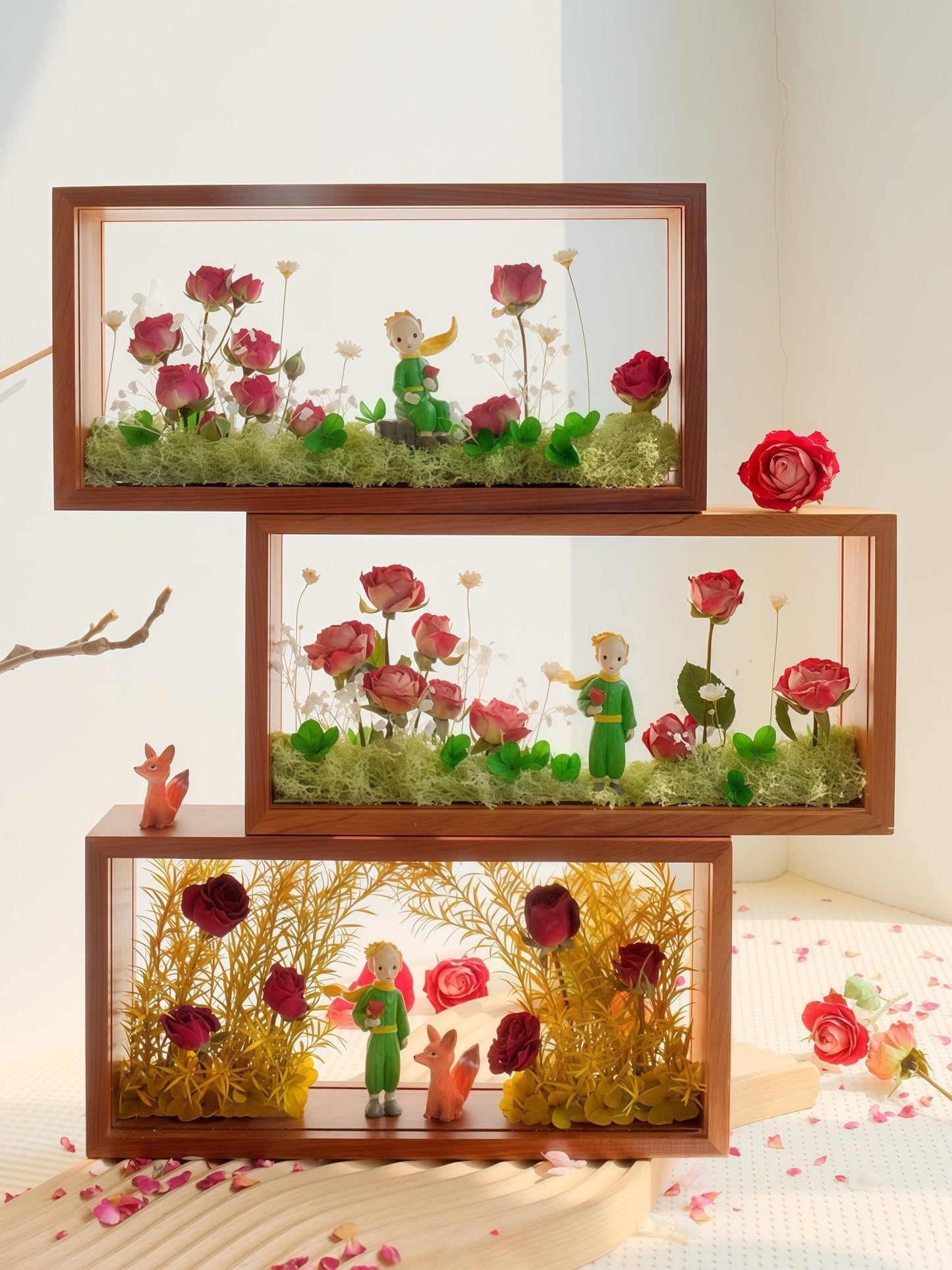 Ma Rose Unique - L'Art de la Boîte d'Ombre Le Petit Prince
