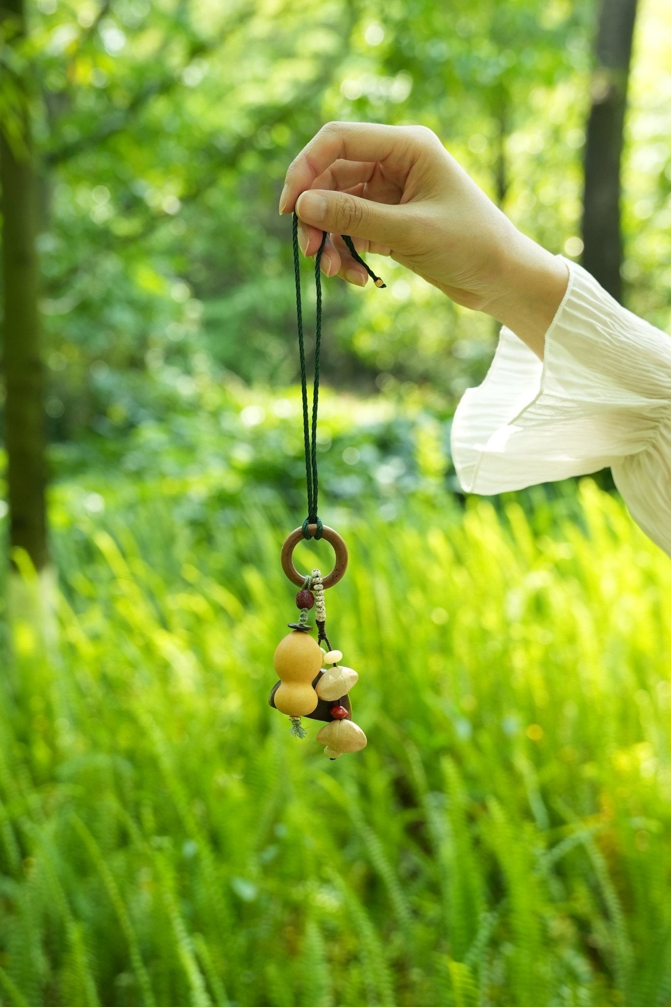 The Lucky Gourd Sprite - Hand-Painted Wooden Charm