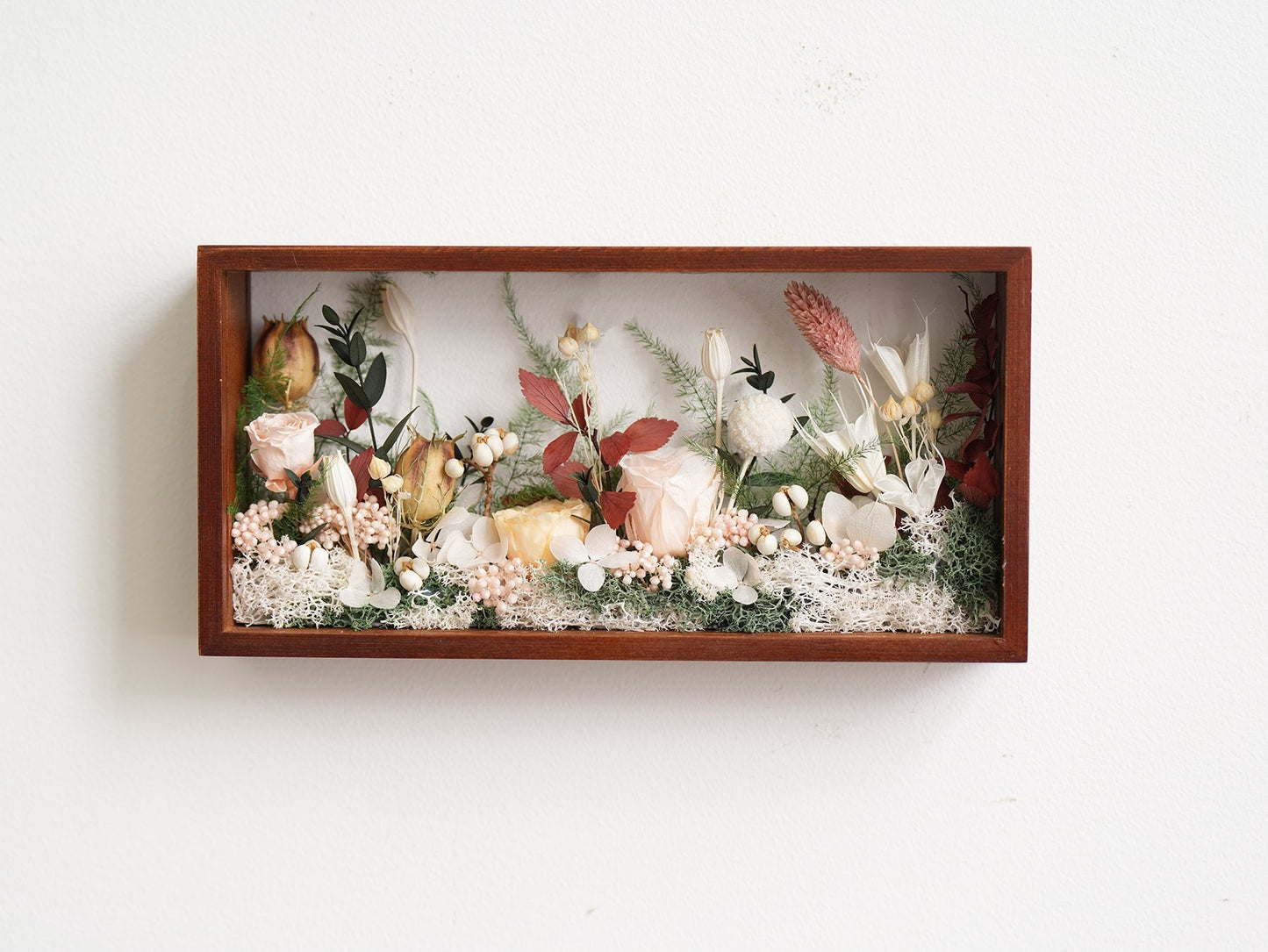Le Jardin Paysager - Boîte d'Ombre avec Fleurs Préservées
