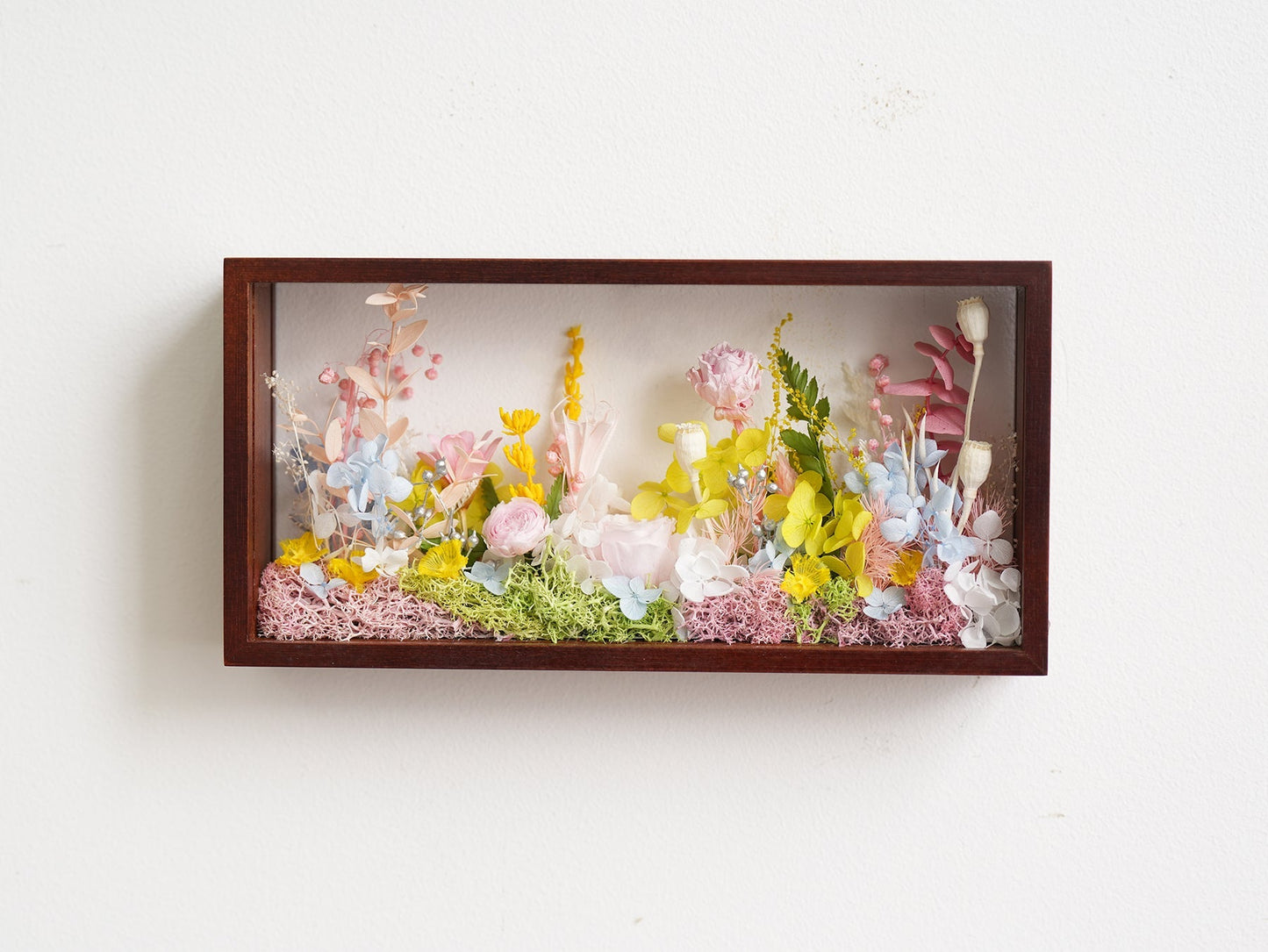 Le Jardin Paysager - Boîte d'Ombre avec Fleurs Préservées