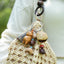 The Naptime Kitty - Hand-Carved Wooden Cat Charm with Natural Seeds & Tassel