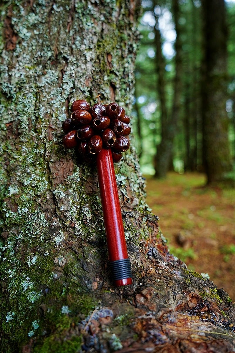 Handmade Pala Cardamom Seed Pod Wooden Handle Shaker