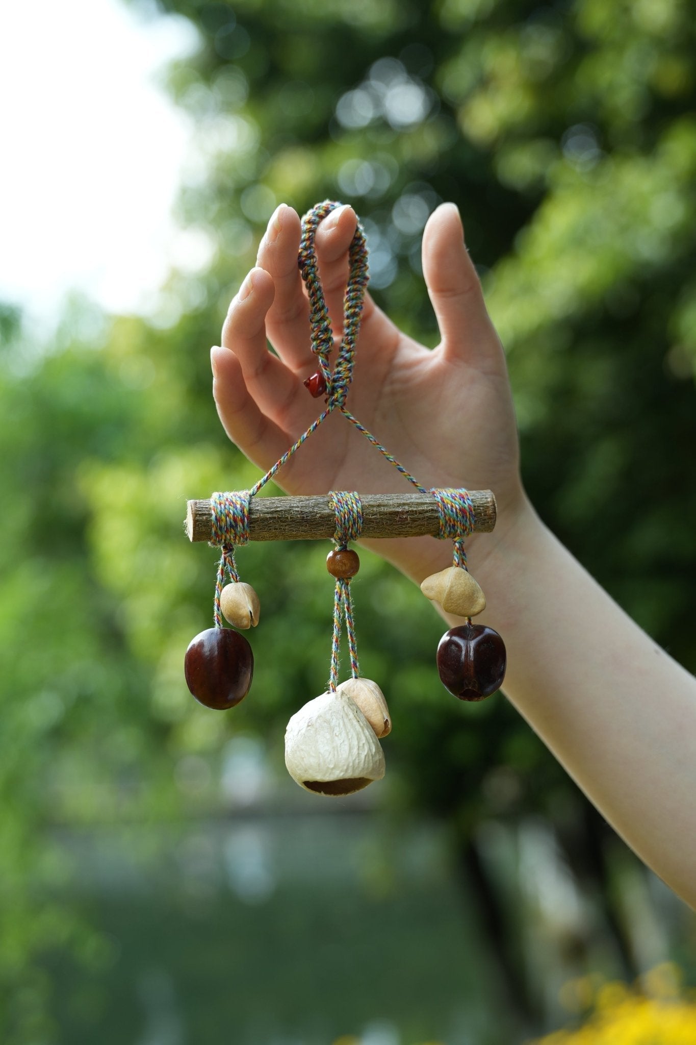 The Rainbow Branch - Natural Wood Mobile Charm