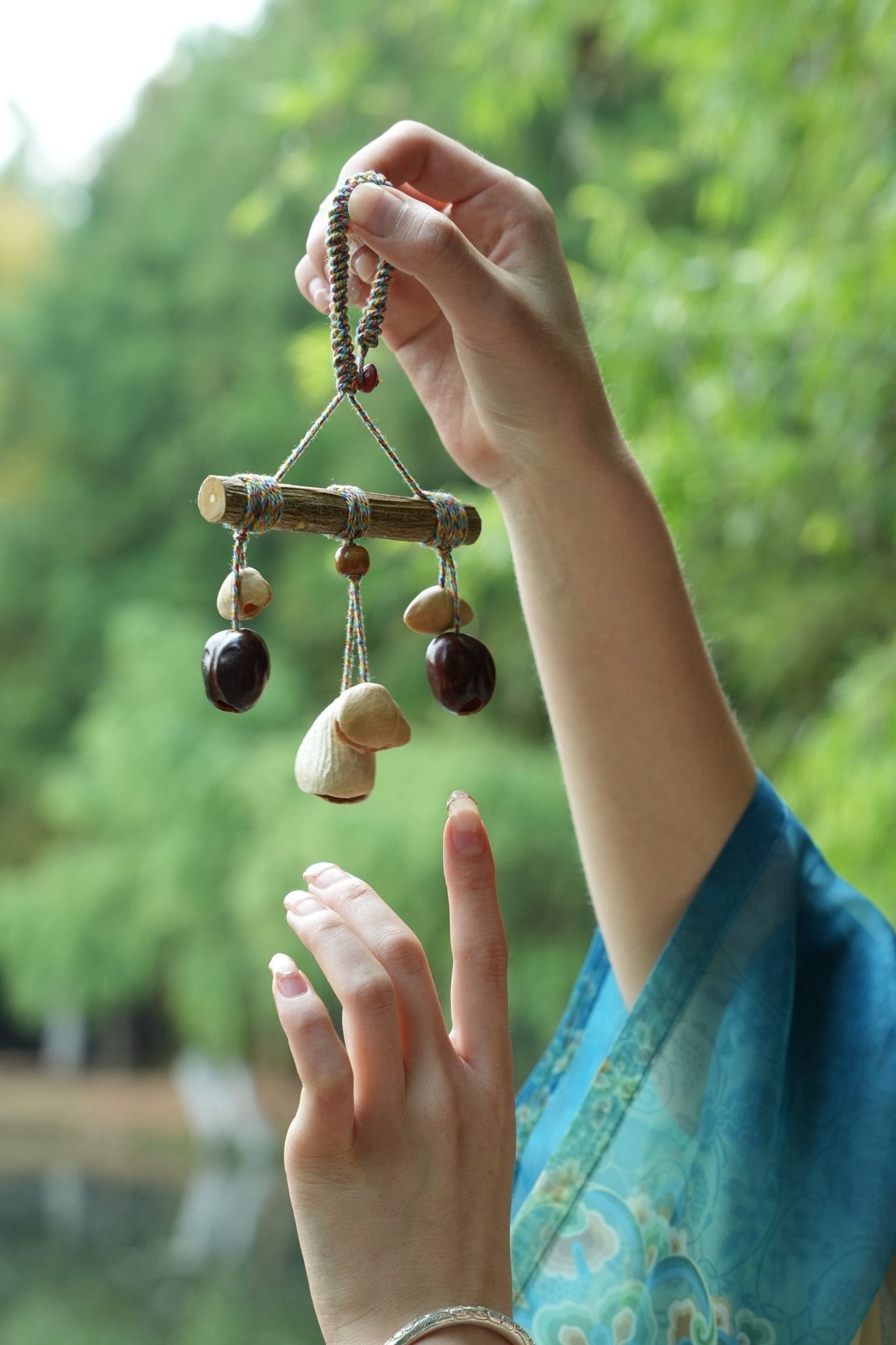 The Rainbow Branch - Natural Wood Mobile Charm