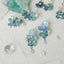 Real Blue Hydrangea Earrings with Pearl & Crystal Drop