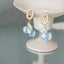 Real Blue Hydrangea Earrings with Pearl & Crystal Drop