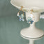 Real Blue Hydrangea Earrings with Pearl & Crystal Drop
