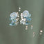 Real Blue Hydrangea Earrings with Pearl & Crystal Drop