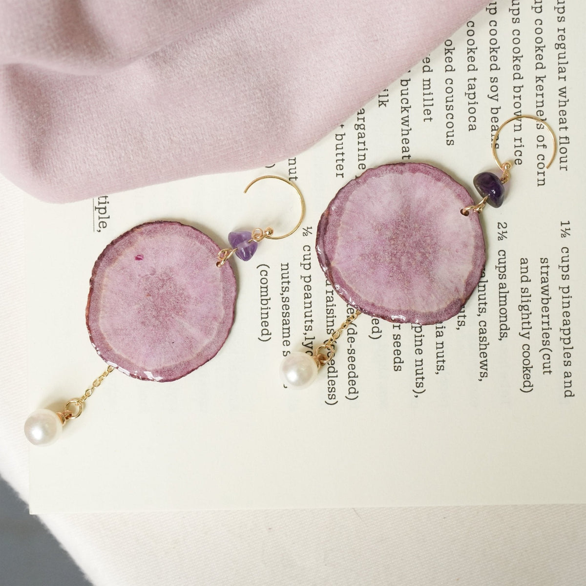 Pendientes de Rodaja de Verdura Harvest Gem - Zanahoria y Batata Morada