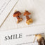 Boucles d'oreilles en champignon chanterelle doré - Bijoux botaniques faits à la main