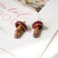 Boucles d'oreilles en champignon chanterelle doré - Bijoux botaniques faits à la main