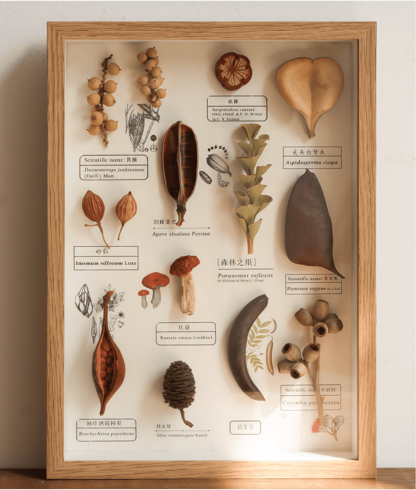 La Bóveda de Semillas de la Selva Tropical - Arte en Caja de Sombra