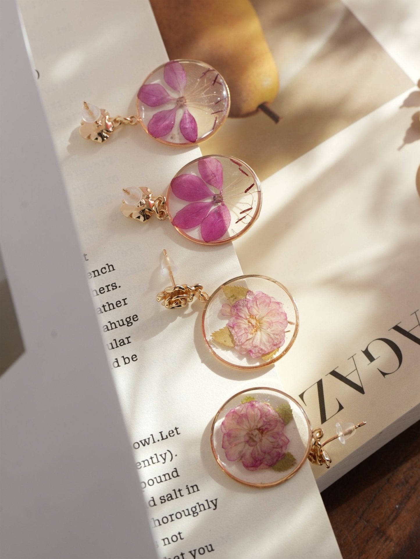 The Secret Garden Pressed Flower Earring Sets
