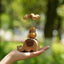 The Lucky Gourd Rider - Real Calabash & Wooden Elephant Phone Stand