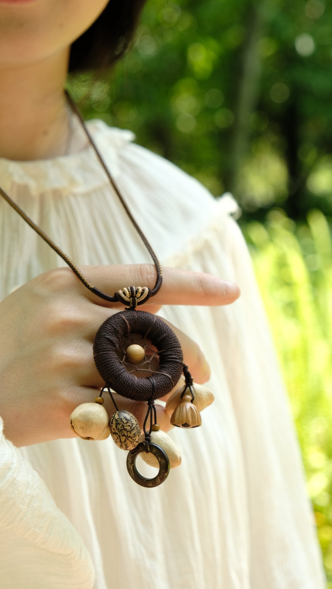 The Dream Weaver - Hand-Woven Dreamcatcher Necklace