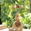 The Lucky Gourd Rider - Real Calabash & Wooden Elephant Phone Stand