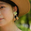 The Spring Blossom - Pastel Flower & Natural Seed Dangle Earrings