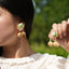 The Spring Blossom - Pastel Flower & Natural Seed Dangle Earrings