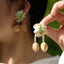 The Spring Blossom - Pastel Flower & Natural Seed Dangle Earrings