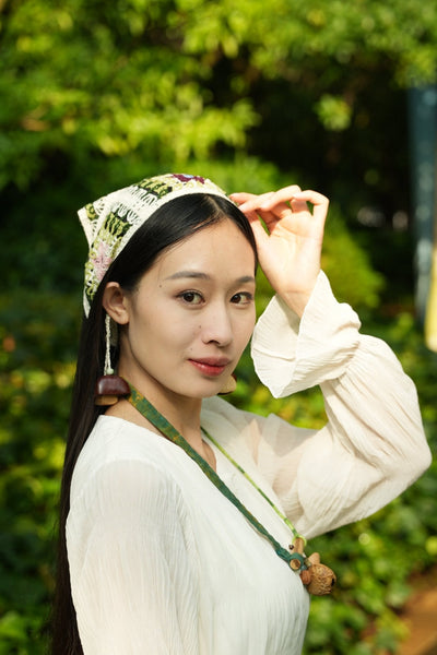The Strawberry Garden - Hand-Crocheted Bandana with Strawberry Motif