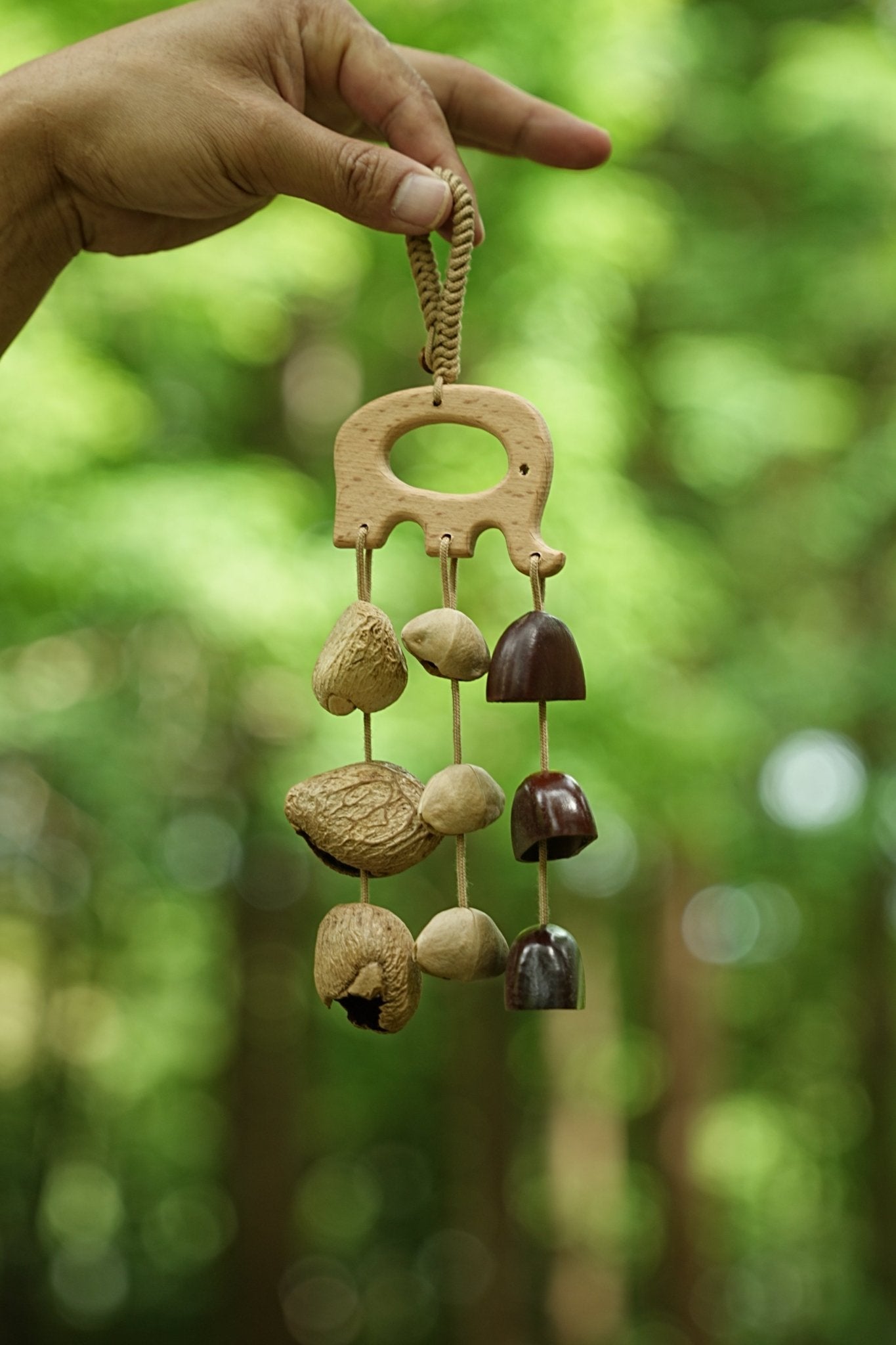 Le carillon en bois d'éléphant - Porte-clés fait main