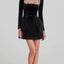 Chloe™ Elegant Summer Long Sleeve Dress with Rhinestones