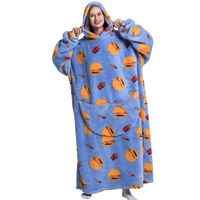 Oversized Long Blanket Hoodie for Cozy Comfort
